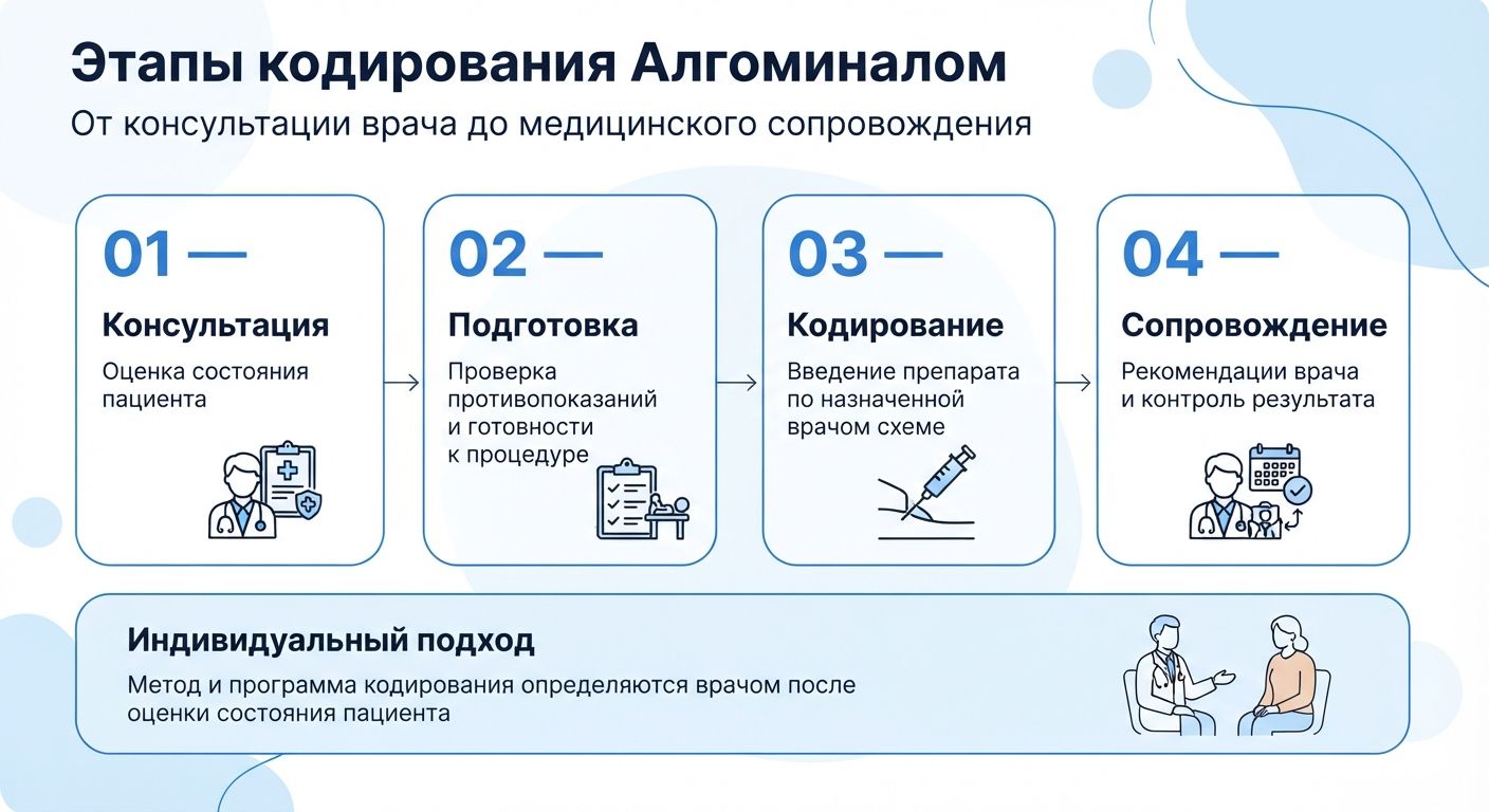 Кодирование препаратом «Алгоминал» в Камышлове инфографика